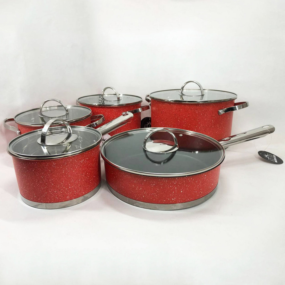 Набор кастрюль с антипригарным покрытием 10 предметов ASTRA A-2510, Набор кастрюль для электроплиты XE-53 Львов - изображение 6