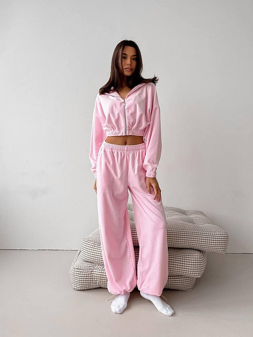 Женский прогулочный костюм двойка: кофта и штаны турецкий велюр Барби Одесса - изображение 10