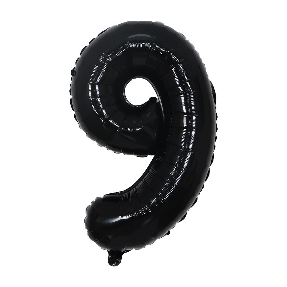 Шарик цифра 9 фольгированная 32 дюйма черный Киев - изображение 1