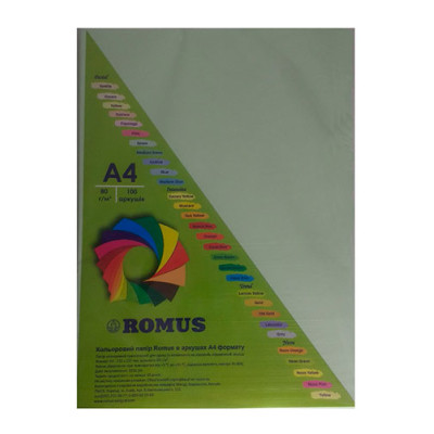 Бумага Romus A4 160 г/м2 100sh Light green (R50645) Винница - изображение 1