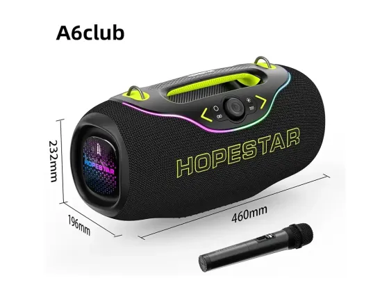 Портативна колонка Hopestar A6 CLUB Bluetooth 5.3, TWS, IPX6, RGB, 24000мА·год, з мікрофоном, сірий Одеса