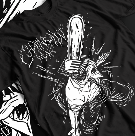 Футболка аниме Человек-бензопила оверсайз (S/M/L) Черний AnimeJ0632 Днепр