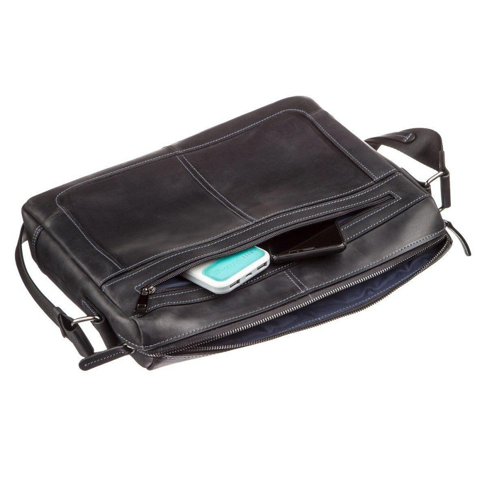 Ділова чоловіча шкіряна сумка на плече SHVIGEL 11246 Чорна Київ - фото 6