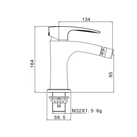 Змішувач для біде GAPPO G5007-6 чорний Київ