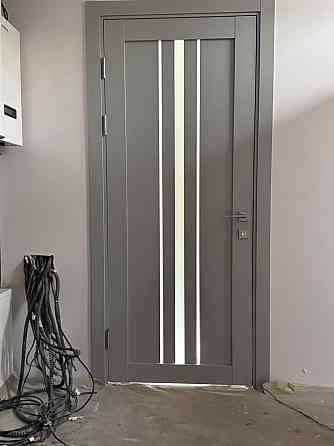 Двері екокошпон, Полотно, серія TETRA, Модель Т-03 (сатин) Колір: Сірий мат. (НОВИНКА) Київ