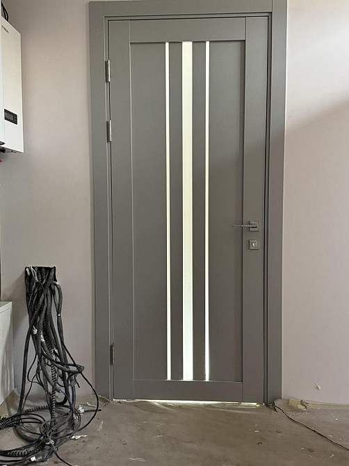 Двері екокошпон, Полотно, серія TETRA, Модель Т-03 (сатин) Колір: Сірий мат. (НОВИНКА) Київ - фото 3