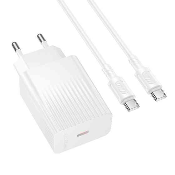 Мережевий зарядний пристрій з кабелем BOROFONE BAS75A Source single port PD30W charger set (C to C) (EU)White Одеса