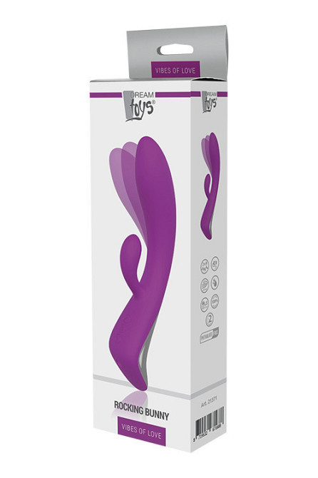 Подвійний вібратор Dream Toys VIBES OF LOVE ROCKING BUNNY PURPLE Sex Aura Київ - фото 3