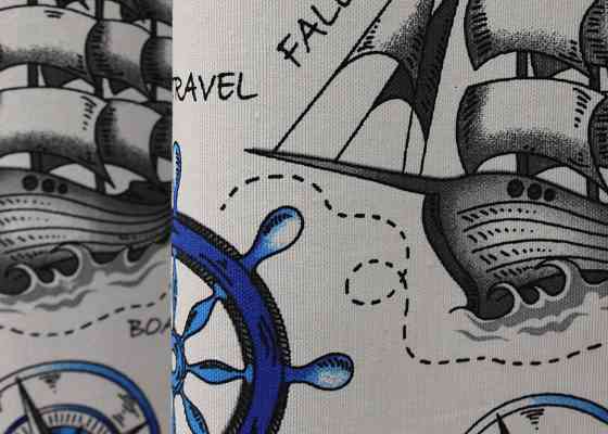 Шторная ткань, с разноцветным принтом «Sea Travel» цвет разноцветный 1498ш Киев