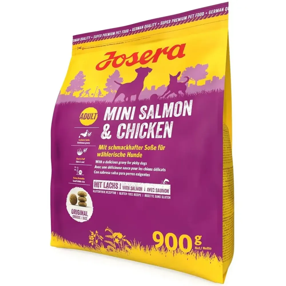 Сухой корм Josera Mini Salmon&Chicken (Йозера Міні лосось і курка) з апетитним соусом для вибагливих собак, 900 г Вінниця - фото 1