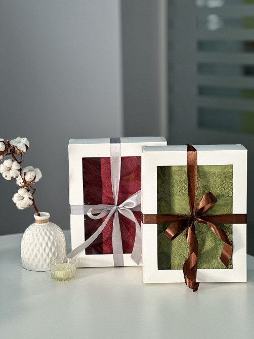 Подарочный набор полотенец Индия 50х90 см + 70х140 см, 100% хлопок Черновцы - изображение 2