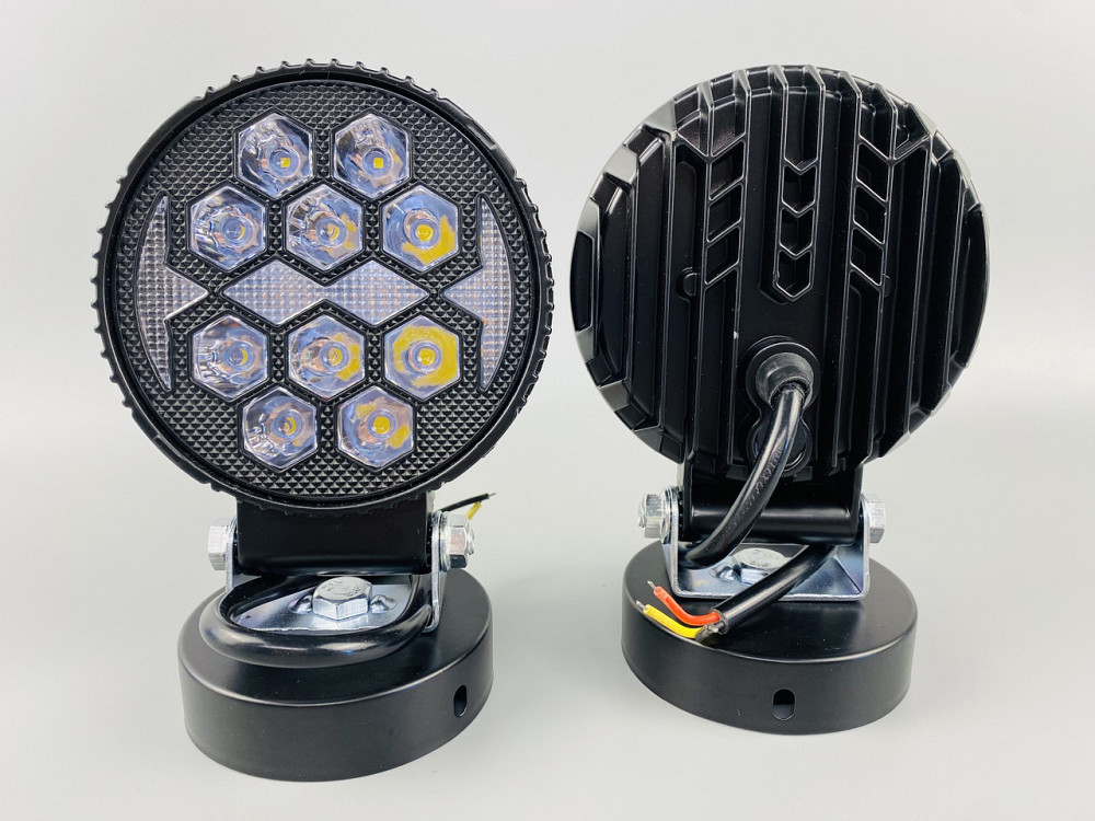 Фара LED кругла 14led chip 9-80V алюмінієвий корпус, кріплення, повітряний клапан Мукачево - фото 5