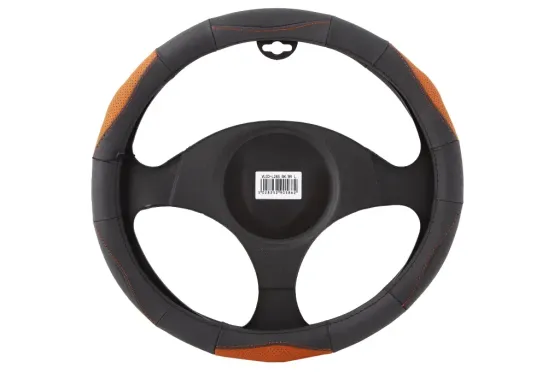 Оплітка на кермо шкіра L без запаху Voin L285-L чорний/бежевий Вінниця