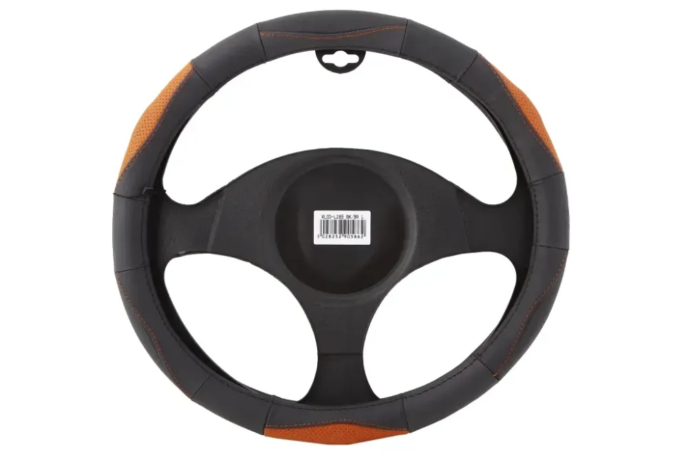 Оплітка на кермо шкіра L без запаху Voin L285-L чорний/бежевий Вінниця - фото 2