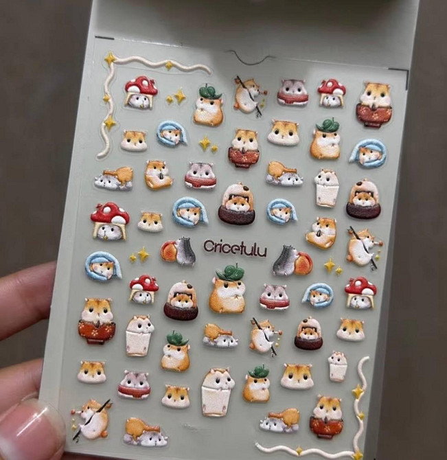 Наклейки для ногтей хомяки 3D, kawaii декор для маникюра, милые животные nail art Киев - изображение 1