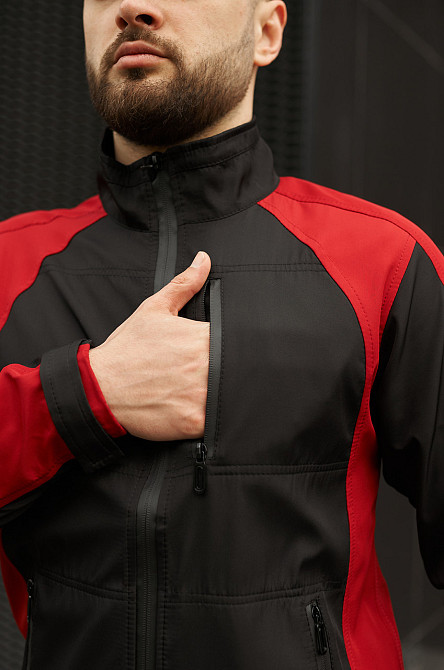 Чоловіча куртка soft shell спортивна софтшел демісезонна softshell осінь весна 'iForce' червона M Одеса - фото 4