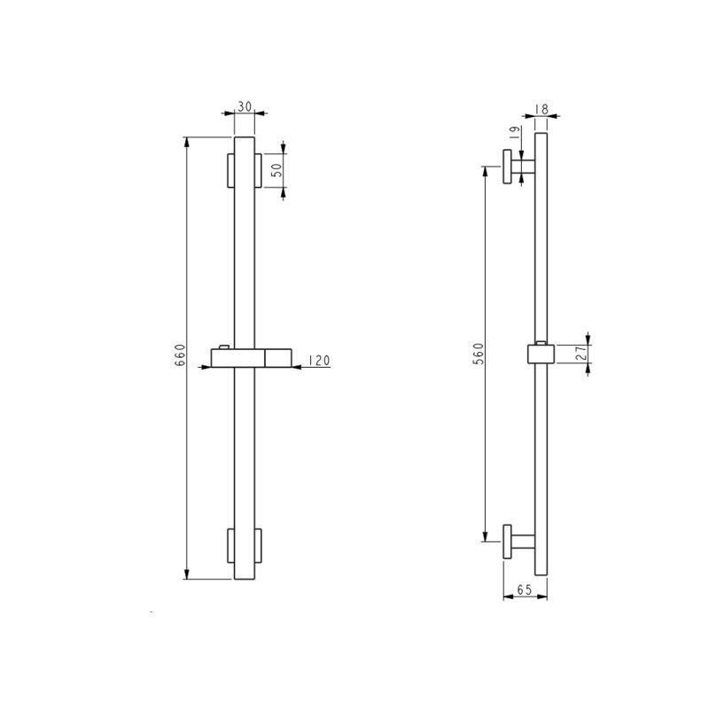 Душевая стойка с держателем универсальная нержавейка Lidz Niagara 321 прямоугольная LDNIA321NKS46113 Nickel Харьков - изображение 2