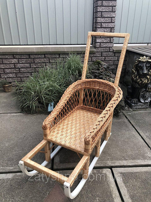 Санки детские плетеные с ручкой Киев - изображение 2