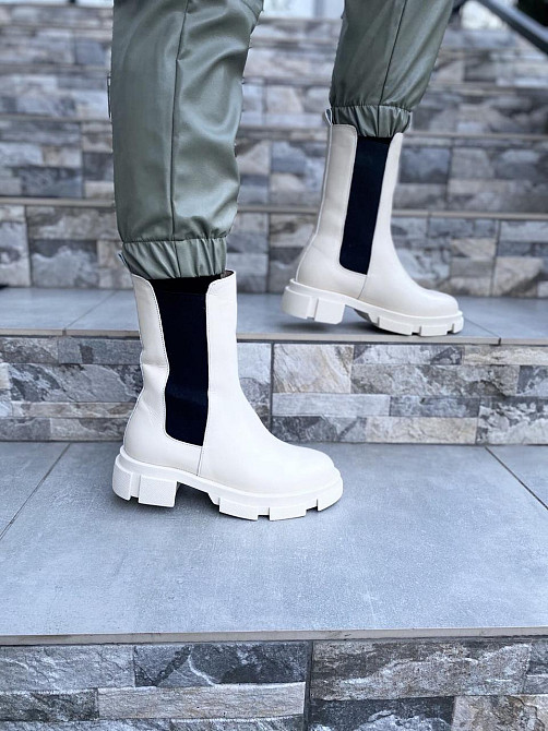 Черевики жіночі GREMMY бежеві натуральна шкіра зима висота 20 см (4288) 38р.39р. Коломия - фото 4