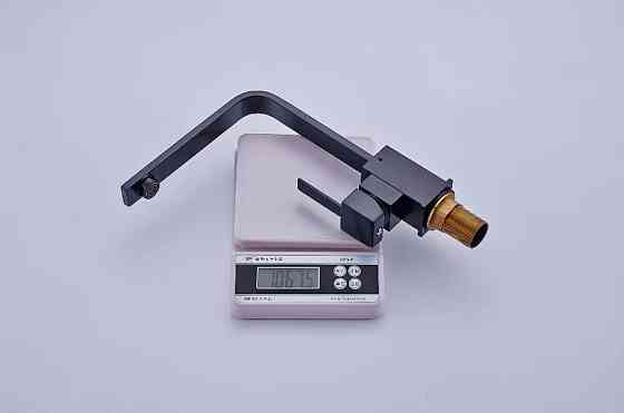 Змішувач для кухні з латунний, з нержавіючої сталі з бічним важелем, колір чорний Кам'янець-Подільський