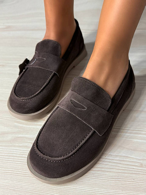 Туфлі жіночі Hengji 588-4 замшеві лофери коричневі, 41, 25,5 см Київ - фото 11