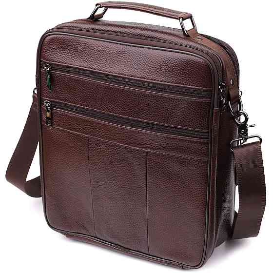 Сумка чоловіча з ручкою для перенесення в руці з натуральної шкіри Vintage 23030 Коричневий Київ