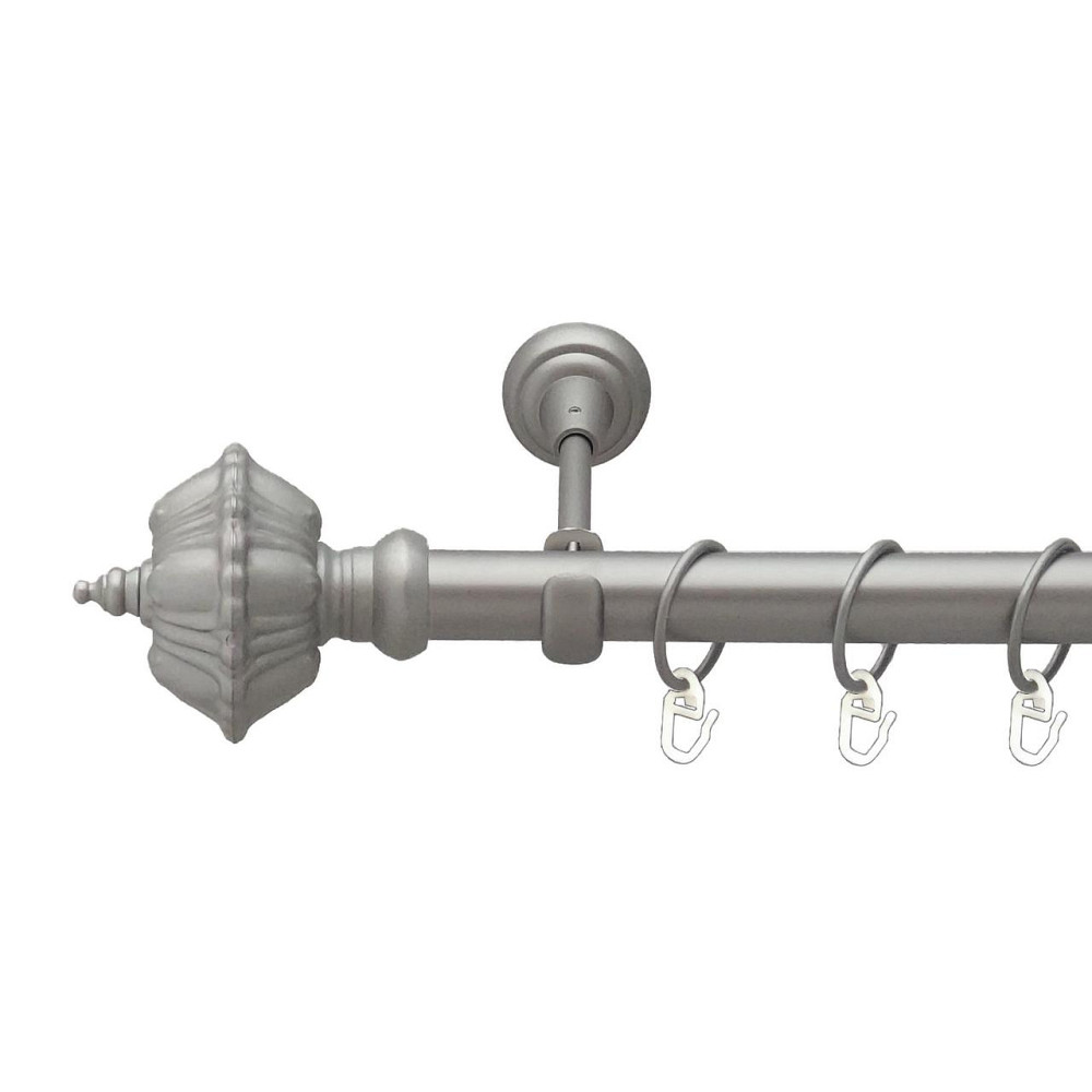 Карниз Orvit Шато металевий однорядний відкритий гладка труба кільце металеве Сатин 25 мм 140 см (00-00027488) Львов - изображение 1