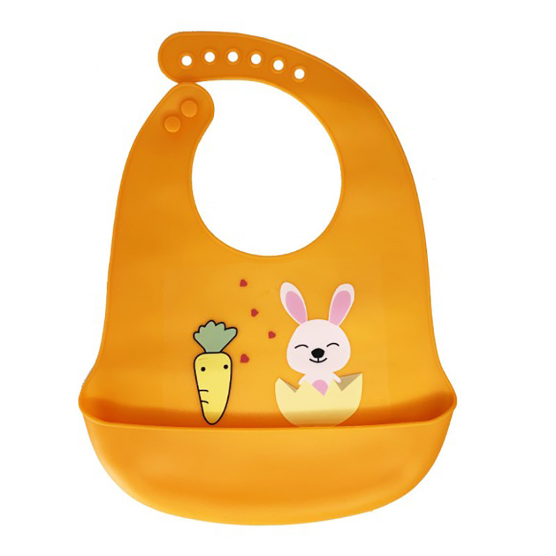 Слинявчик силіконовий "Зайка" MGZ-0611(Orange) з кишенею Вінниця - фото 1