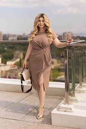 Сукня міді з розрізом на нозі Paloma 54-56, Капучіно Київ