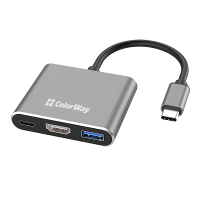 Концентратор ColorWay USB-C 3-in-1 USB 3.0 + HDMI 4K + USB-C PD100W (CW-HUB08) Вінниця - фото 10