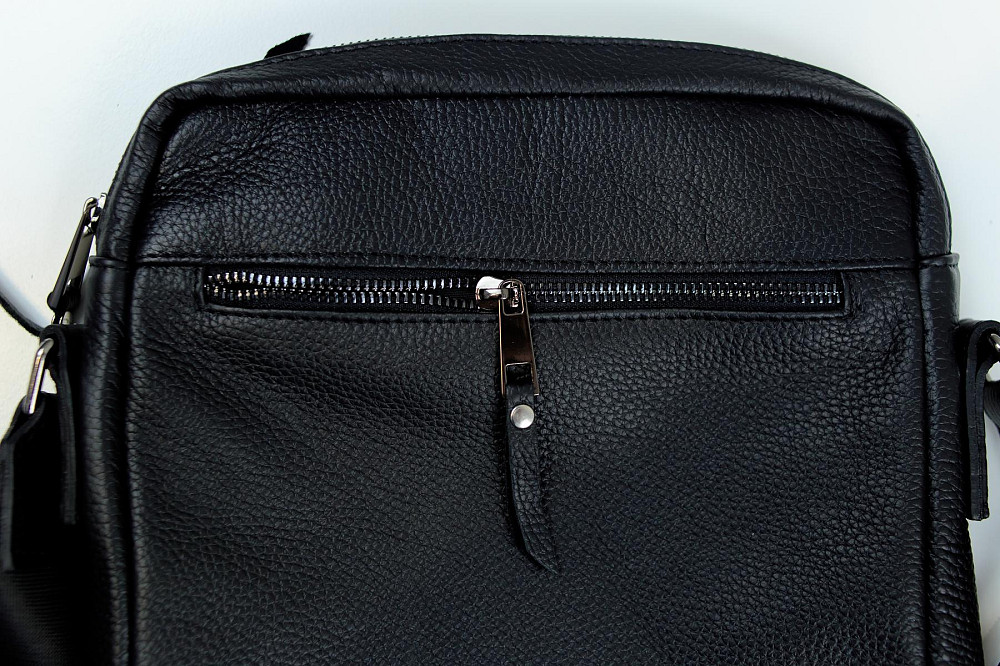 Сумка-мессенджер из натуральной кожи, сумка через плечо мужская SKILL Tablet (Черная) Сумы - изображение 11