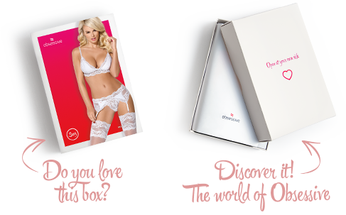 Кружевной комплект белья Obsessive 810-SEG-2 S/M White, бюстгальтер, стринги, пояс для чулок Sex Aura Киев - изображение 8