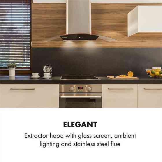 Вытяжка Gloria режим отвода воздуха 90 см 580 м³/ч RGB светодиодный стеклянный экран из нержавеющей стали Ровно