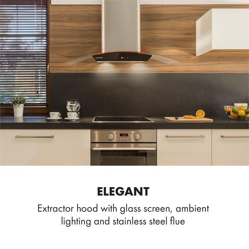 Вытяжка Gloria режим отвода воздуха 90 см 580 м³/ч RGB светодиодный стеклянный экран из нержавеющей стали Ровно - изображение 3