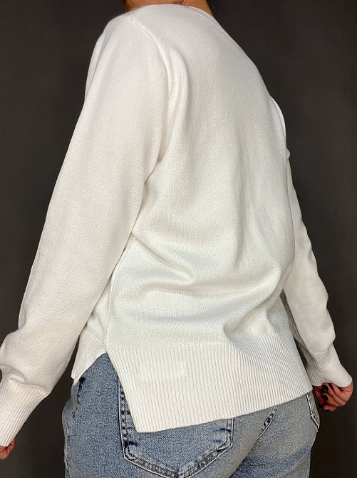 Свитер женский A-N 2609 с нашивкой медвежонок оверсайз базовый one size, белый, one size Киев - изображение 4