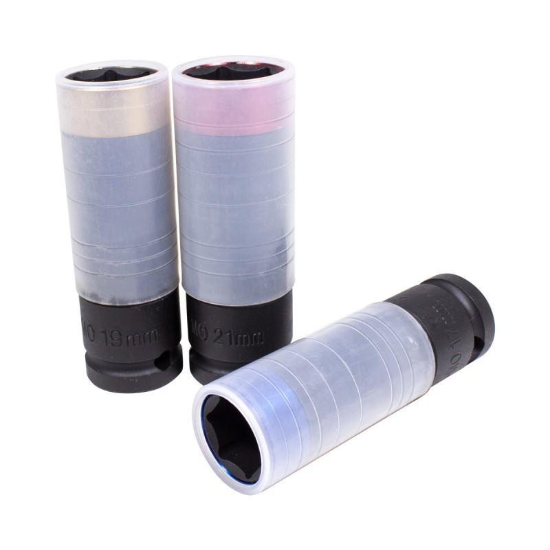 Набір головок ударних глибоких тонкостінних в захисному кожусі 3 пр.1/2" 6-гранна(17,19,21мм) Forsage F-4035 Одеса - фото 4