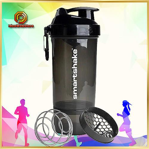 Шейкер спортивный SmartShake Original2GO One 800 мл Black с отсеком для добавок и карабином Киев - изображение 9