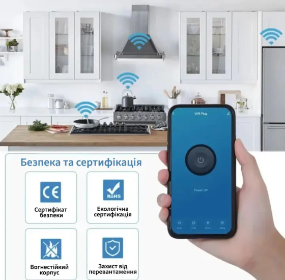 Умная розетка Wi Fi 20А Smart Plug Белый Винница