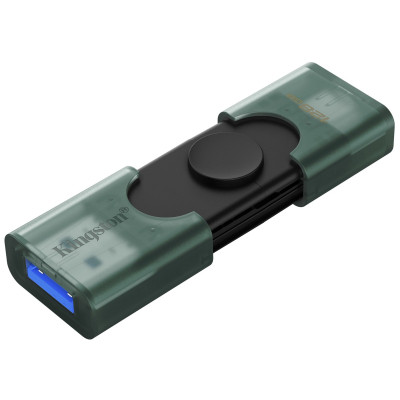 USB флеш накопитель Kingston 256GB DataTraveler Duo USB 3.2 / Type-C Black/Green (DTDEG2/256GB) Винница - изображение 9