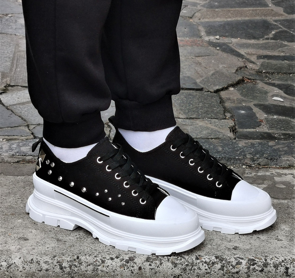 Женские Кроссовки Кеды на Танкетке Чёрные Слипоны Мокасины на Платформе (размеры: 37,38,39,40) - 33-1 Днепр - изображение 2