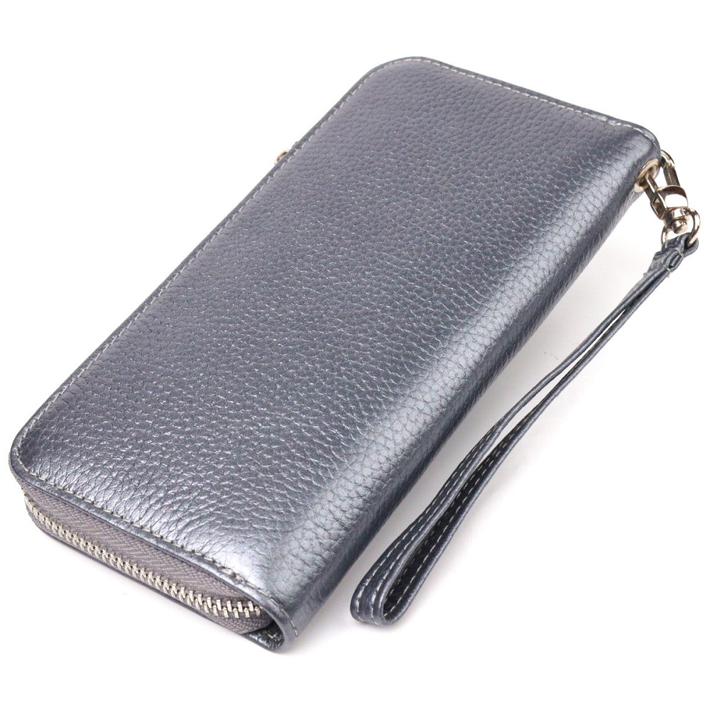 Замечательный кошелек с отливом для женщин из натуральной кожи флотар CANPELLINI 21622 Серый Киев - изображение 2