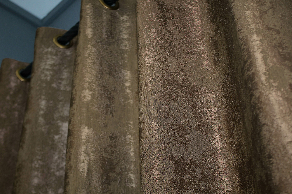 Комплект штор на люверсах VR-Textil Жаккард Sultan YL № 1203ш Коричневый 150х250 см 2 шт (37-0060) Киев - изображение 6