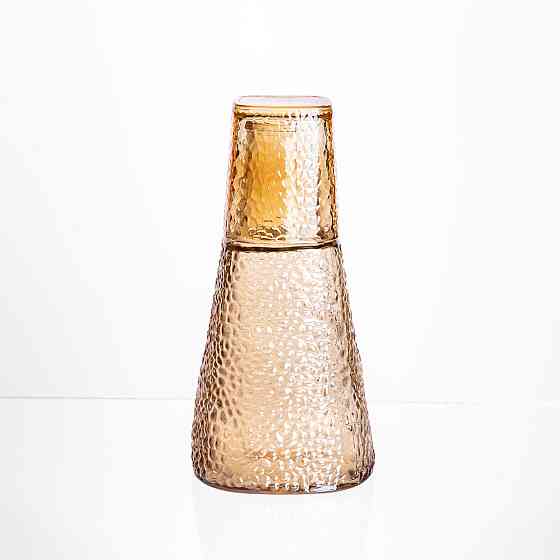 Глечик 1 літр зі склянкою 1 (шт) 200 (мл) графин для компоту соку води лимонаду глечик для напоїв Коричневий HP-19-PYF-4 Київ