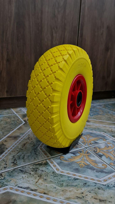 Колесо для тачки 3.00х4 Желтый Колесо с роликовым подшипником Колеса пенополиуретановые для тачек Белая Церковь - изображение 5
