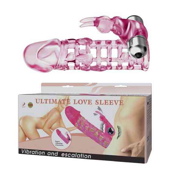 Подовжуюча насадка з вібрацією і стимулятором клітора ULTIMATE LOVE SLEEVE, BI - 026201 Sex Aura Київ