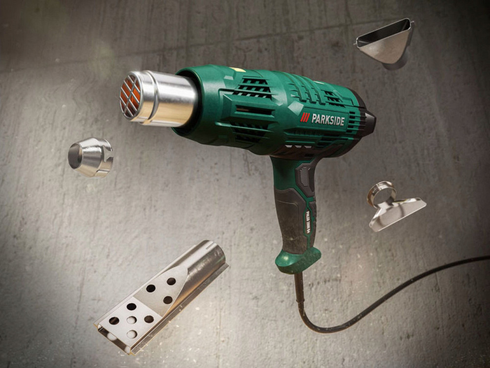 Електричний будівельний фен з дисплеєм 5 режимів і 4 насадками Parkside (PHLGD 2000 C4) Нововолинськ - фото 10