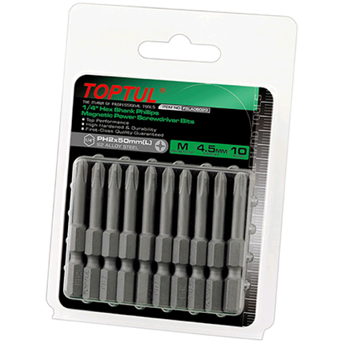 Набор бит для шуруповертов магнитных 10шт TOPTUL 1/4
