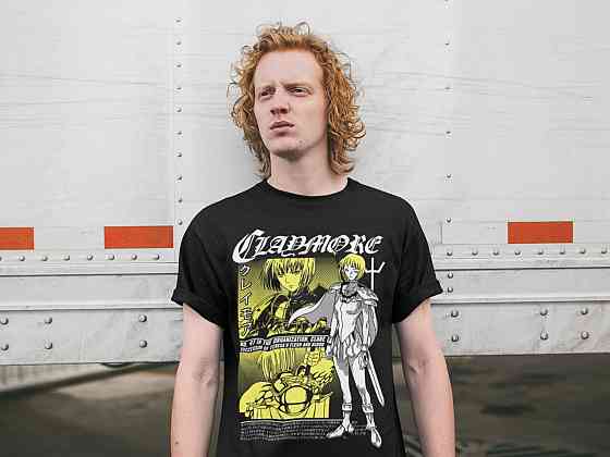 Футболка з аніме принтом Клайморе Кларе Каваіі Фуннй оверсайз (S/M/L) Чорний AnimeJ1161 Дніпро