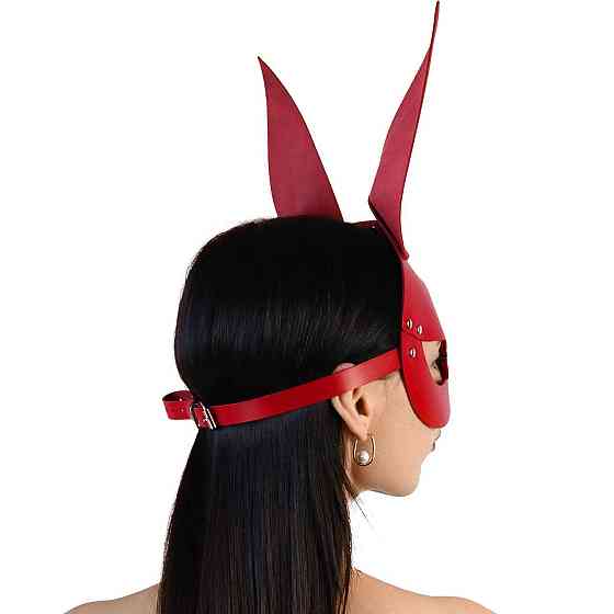 Шкіряна маска Зайчика Art of Sex - Bunny mask, колір Червоний Sex Aura Київ