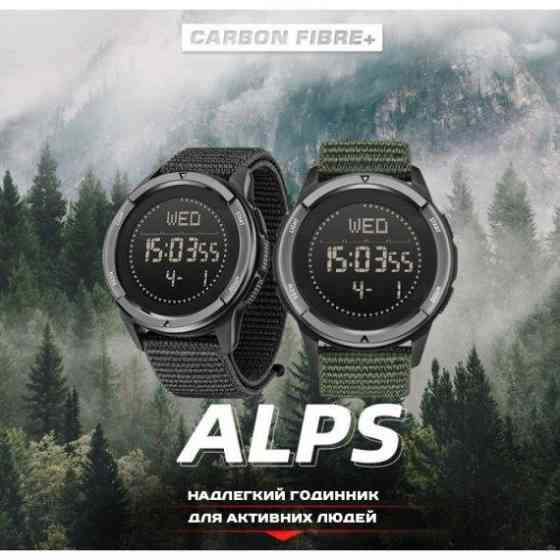 Годинник чоловічий водостійкий тактичний North Edge Alps Stainless Black з компасом (2 ремінці) Вінниця